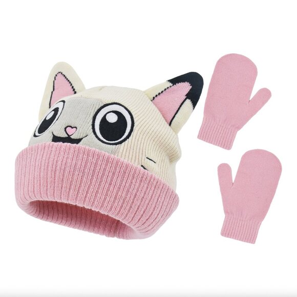 Pandy Paws Gabby's Dollhouse Kids Beanie Hat and Gloves Set - Picture 3 of 5